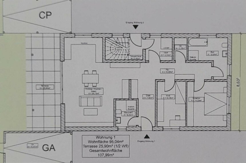 Grundriss Wohnung EG